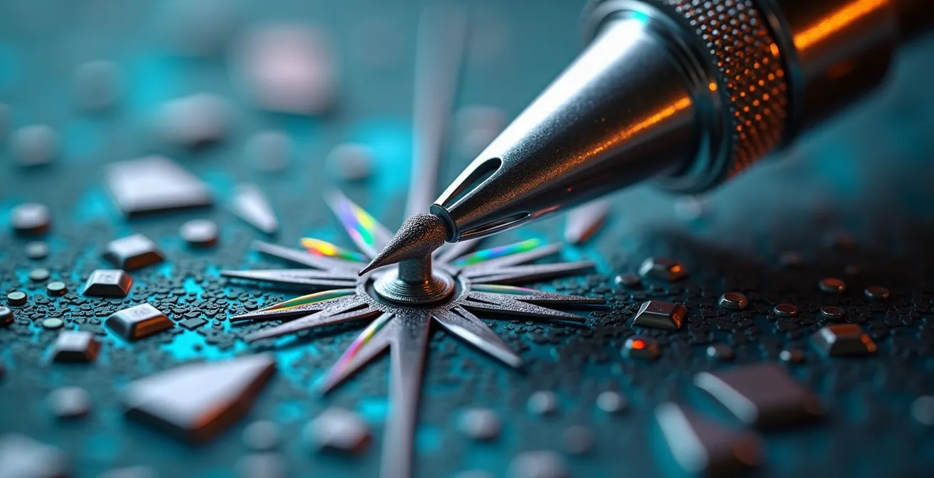 Makroaufnahme zeigt Details einer Disruptionsanalyse für die Früherkennung