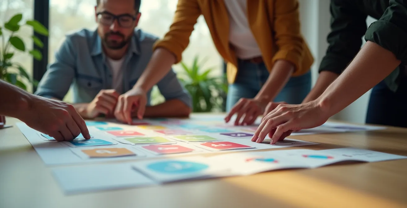 Schrittweise Integration neuer Werte in Schweizer KMU visualisiert