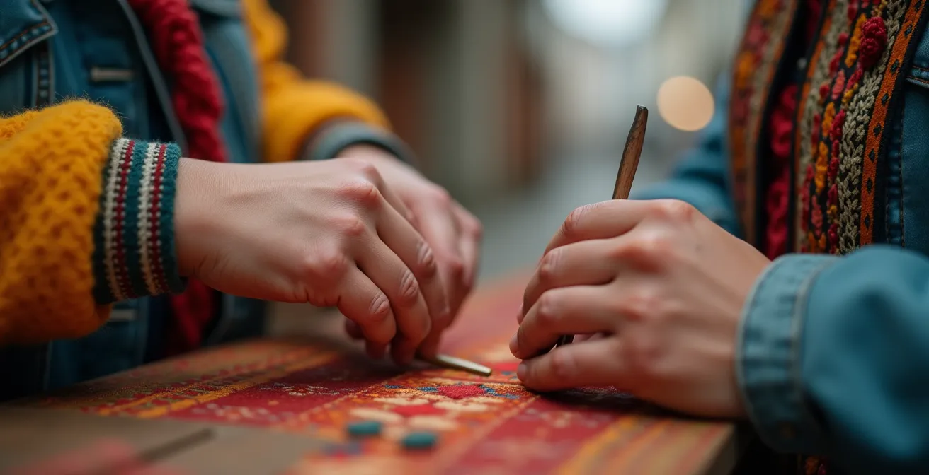 Vielfältige kulturelle Aktivitäten verschmelzen in einer Schweizer Stadtlandschaft