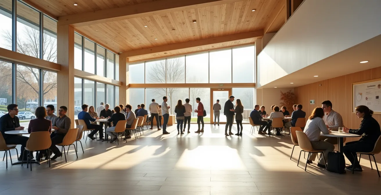 Vielfältige Gruppe bei einem Gemeindeanlass in der Schweiz