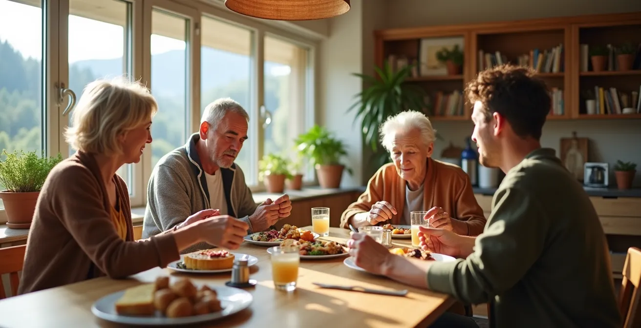 Gemütlicher Gemeinschaftsraum einer Schweizer Wohnbaugenossenschaft