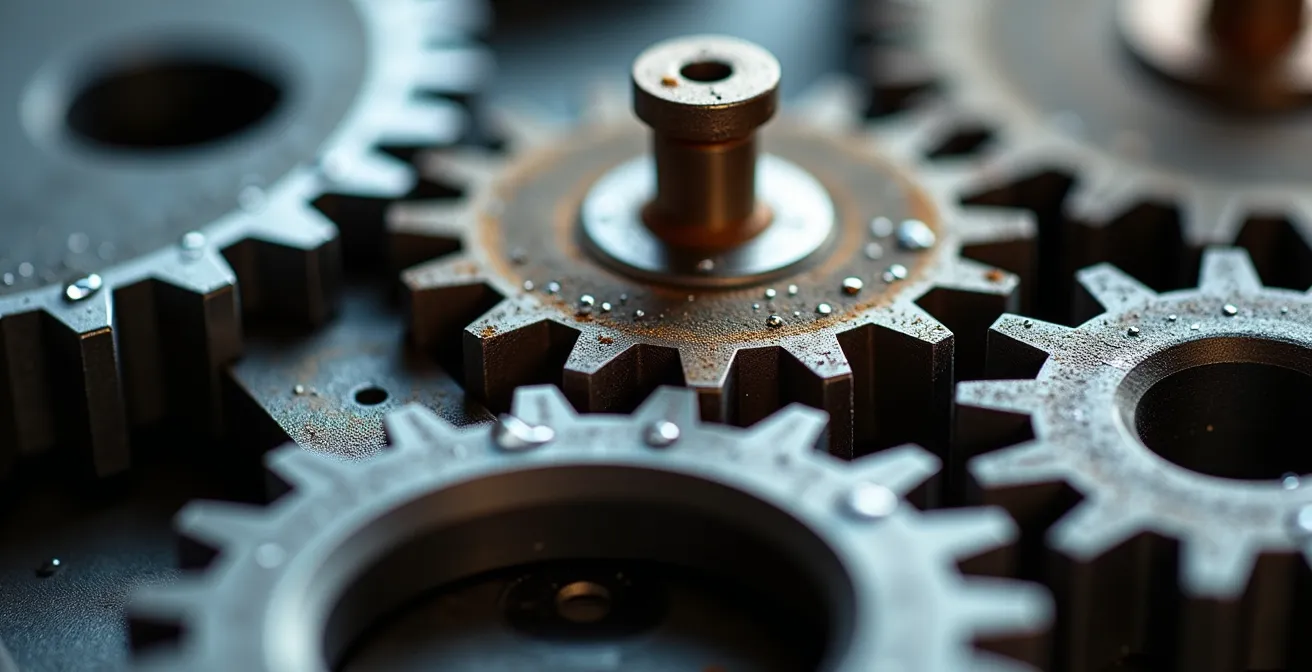 Makroaufnahme zeigt Kontrast zwischen Schweizer Präzision und globalem Druck