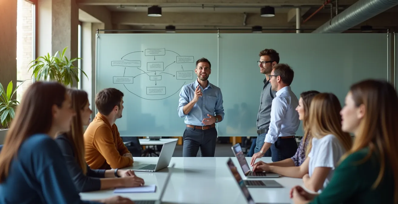 Modernes Schweizer KMU-Büro zeigt strukturiertes Teamwachstum