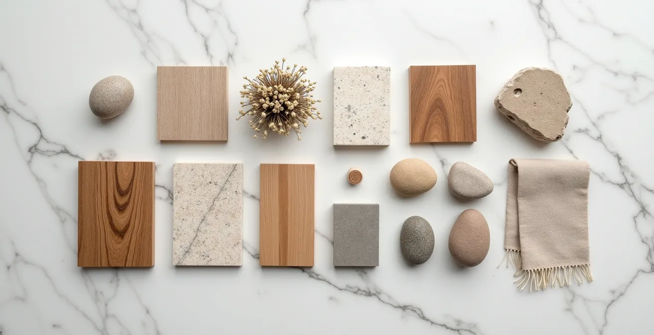 Farbpalette inspiriert von Schweizer Naturmaterialien und Landschaften